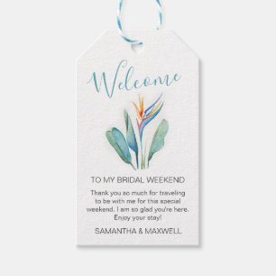 Tropische Bloem Welkomst Cadeau Labels Cadeaulabel