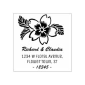 Tropische bloem Wildflower | Naam Retouradres Rubberstempel (Afrduk)