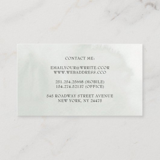 Tropische Bloem - Witte Koning Protea en Orchideeë Visitekaartje (Achterkant)