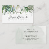 Tropische Bloem - Witte Koning Protea en Orchideeë Visitekaartje (Voorkant / Achterkant)