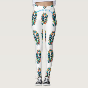 Tropische Bloem Zeemeermin Thunder_Cove Leggings