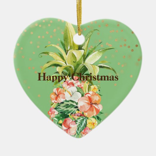 Tropische bloemananas keramisch ornament (Voorkant)