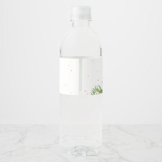 Tropische bloemananas waterfles etiket (Achterkant)