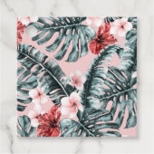 Tropische bloemblaadjes Hibiscus Bloemen Bedankjes Labels (Voorkant)