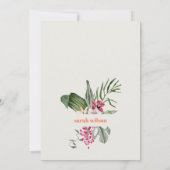 Tropische bloemblaadjes & Prosecco Vrijgezellenfee Kaart (Achterkant)