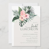 Tropische Bloemboog Bruidslunch Uitnodiging (Voorkant)