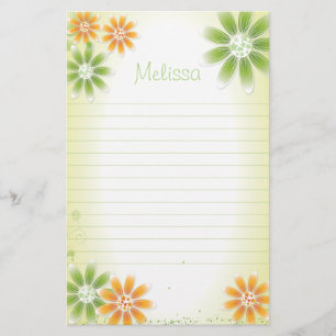 Tropische bloemen 5,5 x 8,5 inch — Stationery Briefpapier