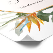 Tropische Bloemen Aangepaste Tekst Teken Poster (Hoek)