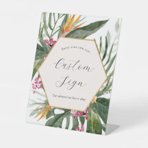 Tropische Bloemen Aangepaste Tekst Teken