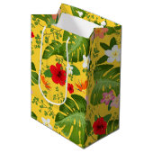 Tropische bloemen achtergrond 10 medium cadeauzakje (Voorkant Gekanteld)