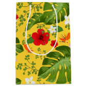 Tropische bloemen achtergrond 10 medium cadeauzakje (Voorkant)