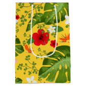 Tropische bloemen achtergrond 10 medium cadeauzakje (Achterkant)