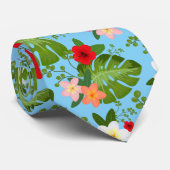 Tropische bloemen achtergrond 11 stropdas (Opgerold)