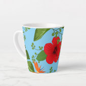 Tropische bloemen achtergrond 12 latte mok (Linkerhoek)
