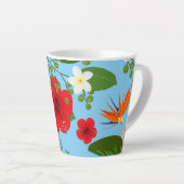 Tropische bloemen achtergrond 12 latte mok (Rechterhoek)
