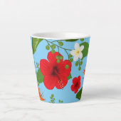 Tropische bloemen achtergrond 12 latte mok (Voorkant)