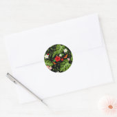 Tropische bloemen achtergrond 3 ronde sticker (Envelop)