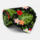 Tropische bloemen achtergrond 3 stropdas (Opgerold)