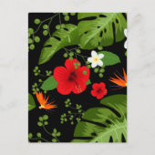 Tropische bloemen achtergrond 4 briefkaart (Voorkant)