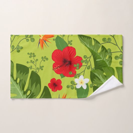 Tropische bloemen achtergrond 6 bad handdoek (Handdoek)