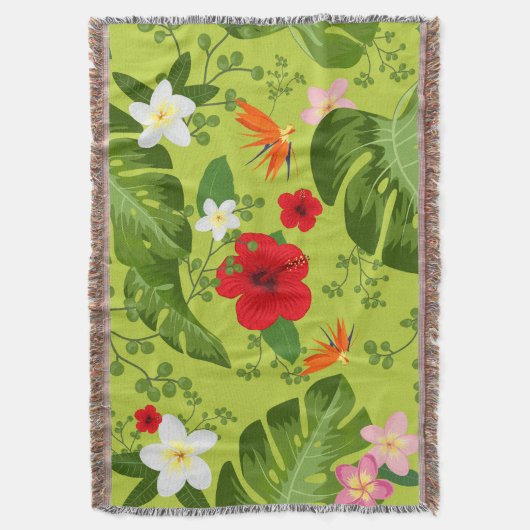Tropische bloemen achtergrond 6 deken (Voorkant Verticaal)