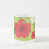 Tropische Bloemen Achtergrond 6 Matglas Koffiemok (Center)