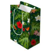 Tropische bloemen achtergrond 8 medium cadeauzakje (Voorkant Gekanteld)