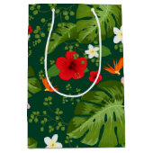 Tropische bloemen achtergrond 8 medium cadeauzakje (Voorkant)