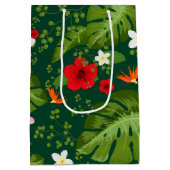 Tropische bloemen achtergrond 8 medium cadeauzakje (Achterkant)