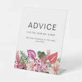 Tropische Bloemen Advies Trouwbord Reclamebord Met Voetstuk (Voorkant)