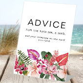 Tropische Bloemen Advies Trouwbord Reclamebord Met Voetstuk