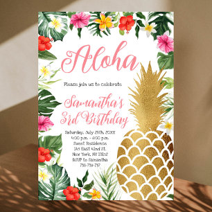 Tropische Bloemen Aloha Verjaardag Luau Hawaiian P Kaart
