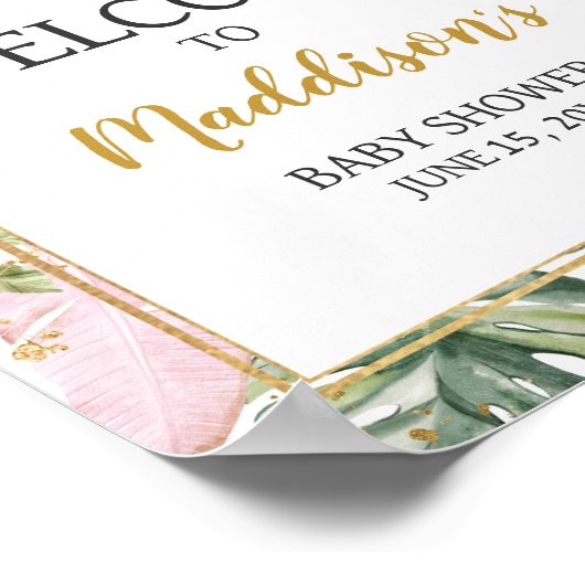 Tropische Bloemen Aloha Welkomstbord Poster (Hoek)