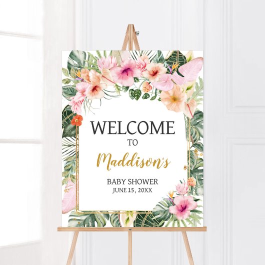 Tropische Bloemen Aloha Welkomstbord Poster