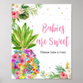 Tropische Bloemen Ananas Baby's zijn zoet Poster (Voorkant)