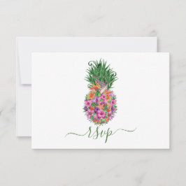Tropische Bloemen Ananas Bruiloft Menu Keuze