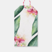 Tropische Bloemen Ananas Strand Bruiloft Cadeaulabel (Achterkant)