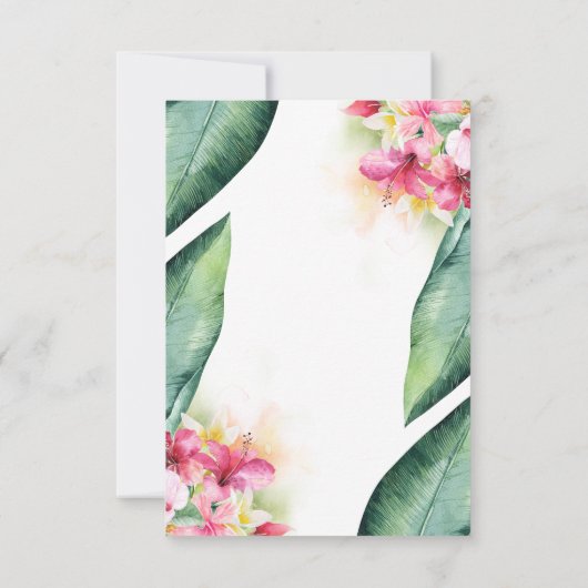 Tropische Bloemen Ananas Vaas Strand Bruiloft RSVP (Achterkant)