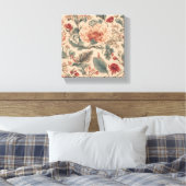  Tropische Bloemen Antiek Canvas Afdruk (Insitu (Slaapkamer))