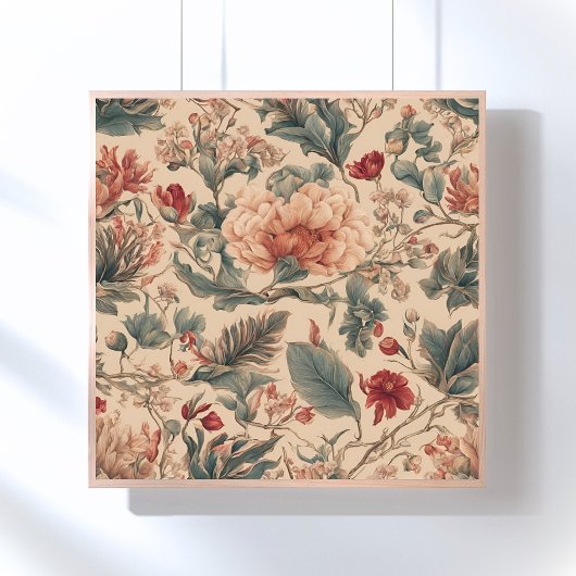  Tropische Bloemen Antiek Perfect Poster