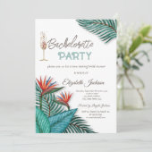 Tropische Bloemen Bachelorette Kaart (Staand voorkant)