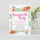 Tropische Bloemen Bachelorette Party Uitnodiging (Staand voorkant)
