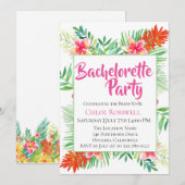 Tropische Bloemen Bachelorette Party Uitnodiging (Voorkant / Achterkant)