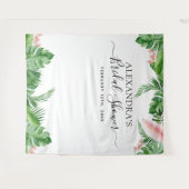 Tropische bloemen backdrop voor bruidsfeest Fotoho Wandkleed (Voorkant (horizontaal))