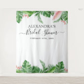 Tropische bloemen backdrop voor bruidsfeest Fotoho Wandkleed (Voorkant)