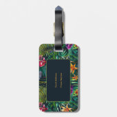 Tropische bloemen bagagelabel (Achterkant verticaal)