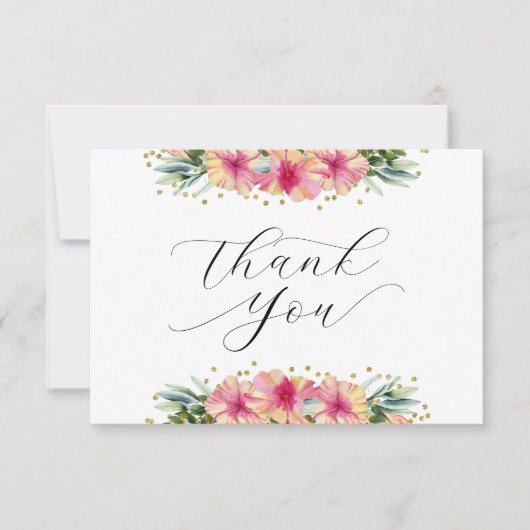 Tropische bloemen bedankkaart (Voorkant)