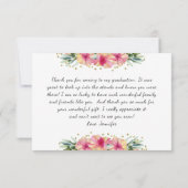 Tropische bloemen bedankkaart (Achterkant)