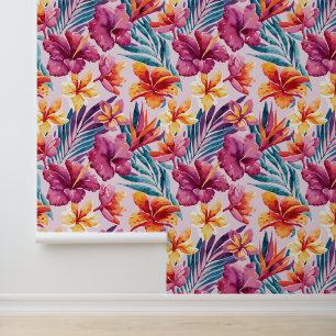 Tropische bloemen behang