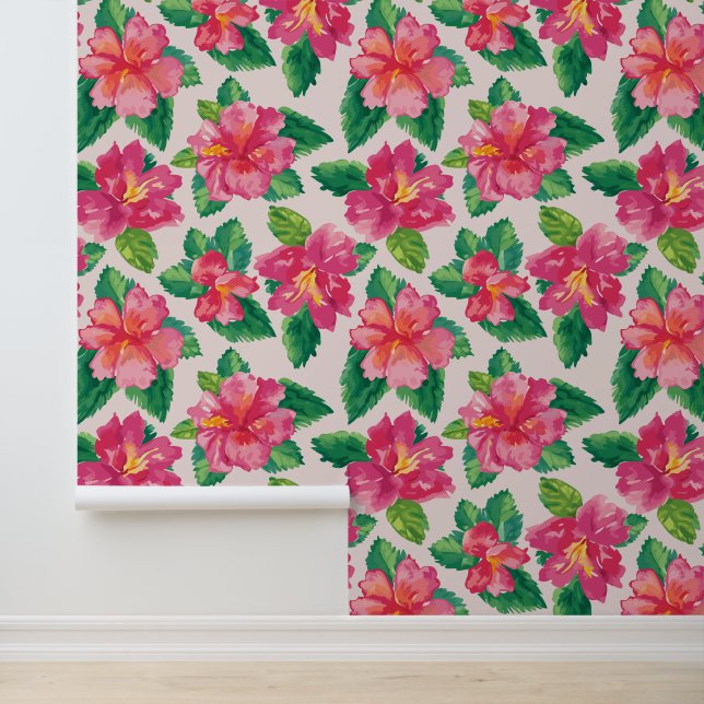 Tropische bloemen behang (Applicatie)